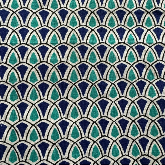 Crate & Barrel New in package 4 blue and green geometric print napkins 20 in sq - Picture 3 of 3